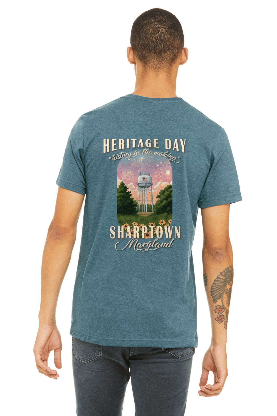 Heritage Day 2025 Adult Tee- Heather Teal / Yarnigans